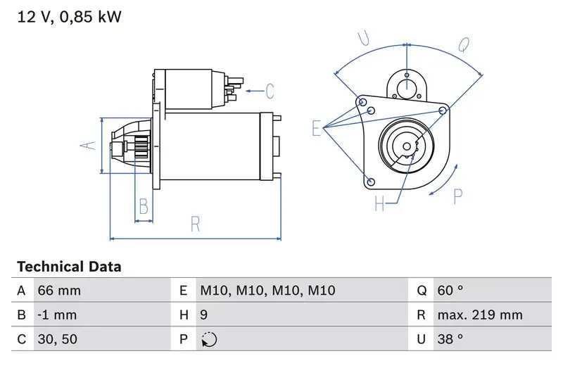 Heißes Angebot BOSCH Starter (0 986 010 310) KFZ-7182189