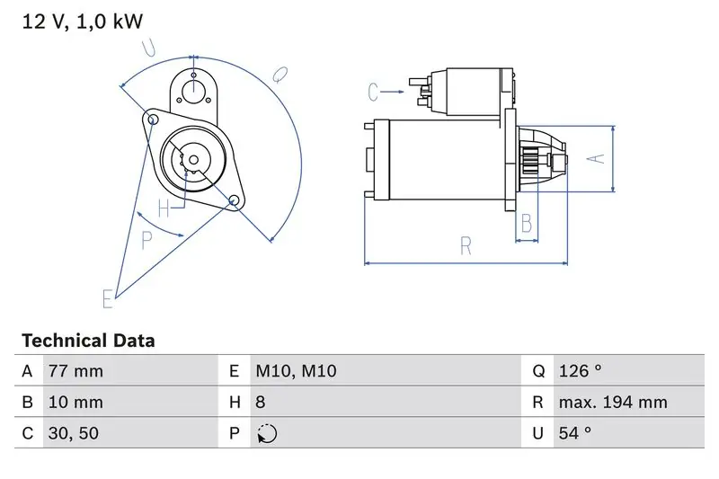 Neu BOSCH Starter (0 986 020 401) KFZ-7182240