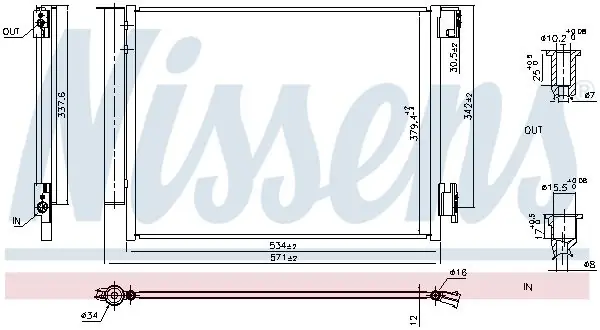 NISSENS Kondensator, Klimaanlage (941197) KFZ-7053520 Neue Ware