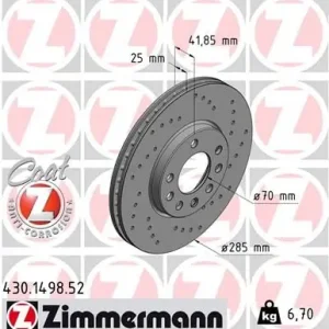 ZIMMERMANN Bremsscheibe (430.1498.52) KFZ-6921297 Neu